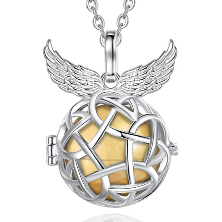 Merryshine Angel Caller Silver Plated Ball Small Cage Charm Box Urn Pendants for Necklace Chain