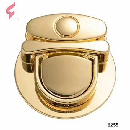 Lihui Zinc Handbag Lock with Gold Finish Eco-friendly Metal Press Design Customizable Nickel Free for Women