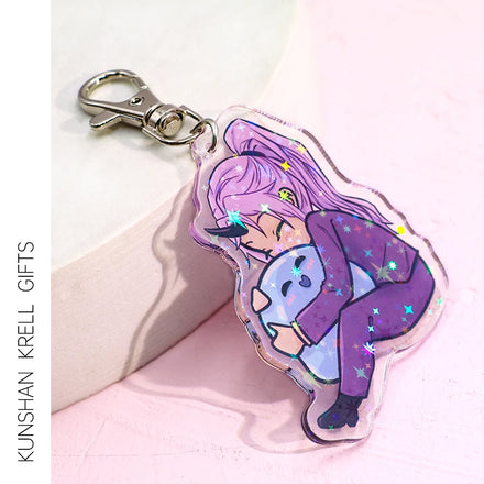 Customized Cute Keychain Transparent Acrylic Pendant Personality Cartoon Schoolbag Pendant Anime Acrylic Charm Customization