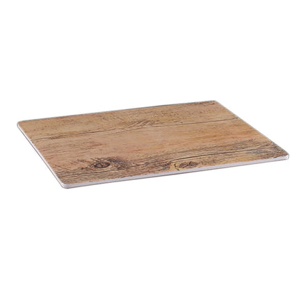 Restaurant Dinner Serving 12 Inch Rectangular Wooden Pattern Tray Melamine Plate for Pizza Serving