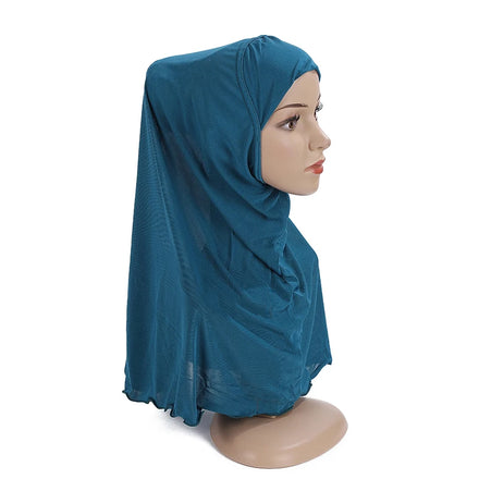 New One Piece Easy Pull-On Underscarf Turban Instant Hijab Bonnet for Kids and Girls Summer Muslim Amira Headscarf