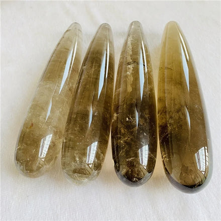 Wholesale Natural Healing Crystal Gemstone Yoni Massage Pleasure Wand Smoky Quartz Dildo for Decoration
