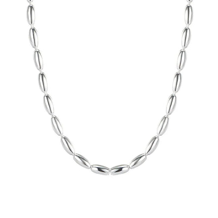 Fashion 925 Sterling Silver Olive Bead Necklace Simple Chain Men Necklace Fine Jewelry Necklaces for Women Wholesale