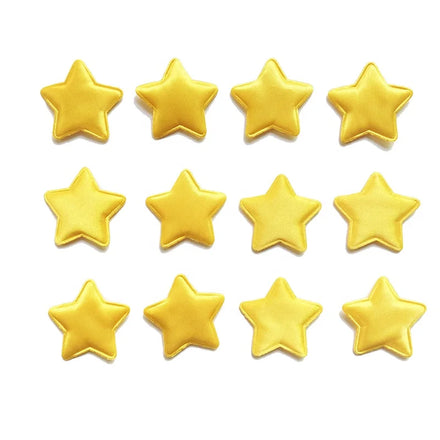 Wholesale Applique Star Patches Sew on DIY 3D Padded Applique Patch Yellow/gold Satin Star 42 mm Prayer/wishing Stars