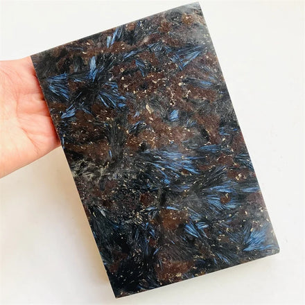 Wholesale Astrophyllite Slice Quartz Natural Crystal Carving Raw Stone Astrophyllite Slab for Decoration