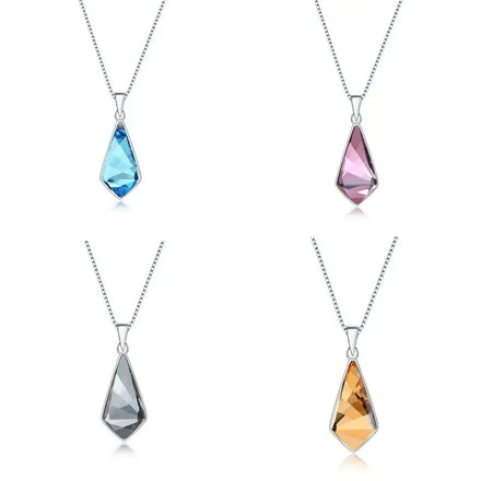Popular Crystal Necklace Pendant 925 Sterling Silver Jewelry Gold-plated Necklace for Women