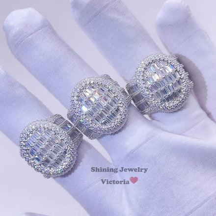 GRA Certificated Pass Diamond Tester Hip Hop Sterling Silver White Gold VVS Moissanite Men Ring