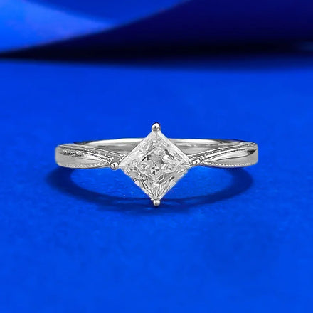 925 Sterling Silver Jewelry Manufacturer Wholesale Mini Diamond 5*5mm Princess Cut AAA Zircon Rhodium Plated Ring for Women