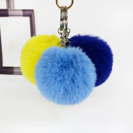 Newest Custom Pom Pom Keychain Wholesale Puff Ball Keychain Plush Key Chains