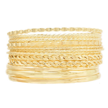 12Pcs/Set Punk Vintage Gold Silver Color Metal Circle Bangles for Women Boho Party Jewelry Gift
