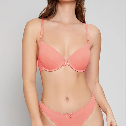 Ladymate ODM/OEM Conjunto De Sujetador Push up Para Mujer Woman Contrast Lace Bra Sets Plain Bow Front Underwire Lingerie Sets