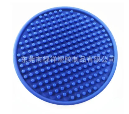 2025 Logo Custom 10*10 cm PVC Custom Logo Drain Pads Round Mini Pads Thermal Insulation Non Slip Pad Coasters