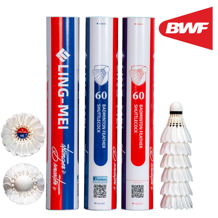 LING-MEI 60 High Quality Badminton Birdies Shuttlecock LING MEI 60 LINGMEI 60 for Tournment