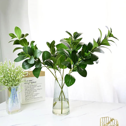Wholesale Real Touch Latex 70cm Long Stem Green Leaf Artificial Plant Milan Leaves for Home Decoration Chistmas