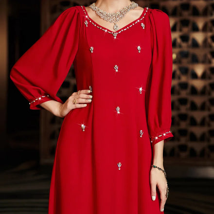 BA3054 ODM Fancy Abaya Moroccan Muslim Abaya Caftan Fashion Handmade Clothing Eid Arabic Kaftan
