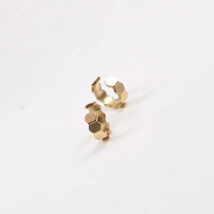 Fenny Dainty Simple Geometric Hexagonal Cuff Earring No Fade Trend for Women Wholesale Stainless Steel Ladies Jewelry