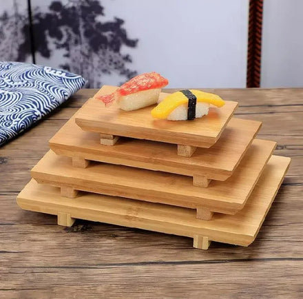 Rectangle Japanese Food Tray Bamboo Sushi Display Board for Japanese Restaurant