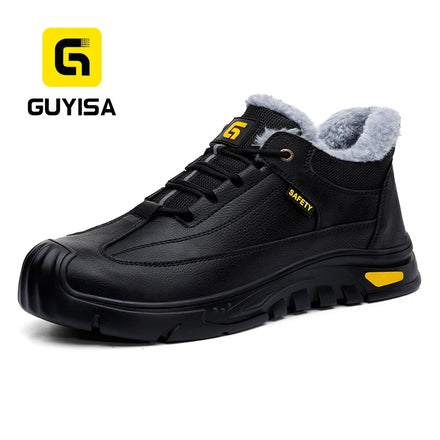 GUYISA New Safety Shoes Can Accept Custom Steel Toe Warm Safety Shoes for Men Winter