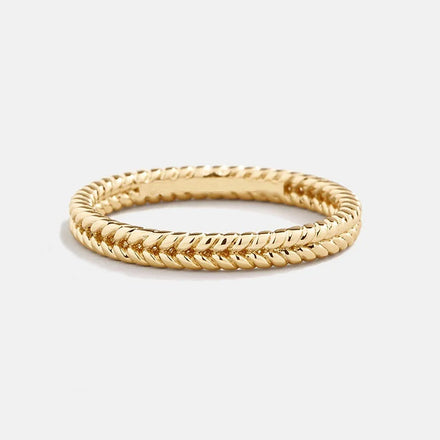 Fine Jewelry Customs 18K Gold Plated 925 Silver Jewelry Wheat Shaped Ring High Polished Ring for Women