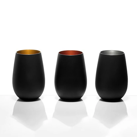 Matte Black Metal Color Larger Tumbler Glass