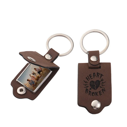 2024 New Top Fashionable Keychains Laser Engraving Blank Leather Cover Sublimation Keychains