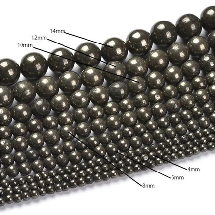 Natural Stone Pyrite Beads Pyrite Crystal Iron Pyrite Beads Loose Stone Beads for Jewelry Making