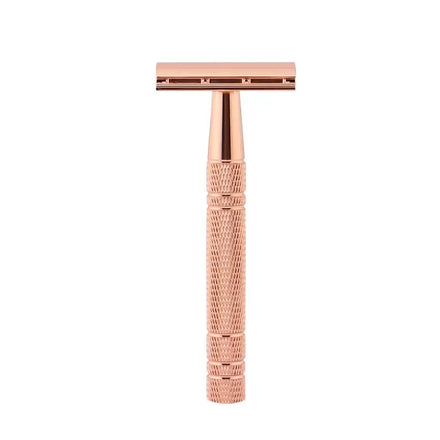 Eco-Friendly Double Edge Safety Razor for Men Aluminium Handle & Zinc Alloy Head Reusable Shaving Razor