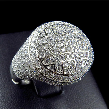 CAOSHI Wholesale Fashion Cubic Zirconia Silver Color Ring Hip Hop Jewelry Iced Out Zircon Diamond Men Rings