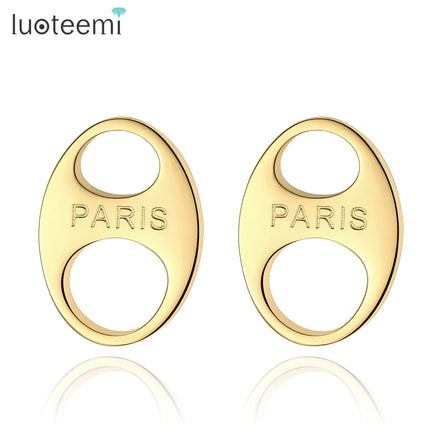 SP-LAM Ladies Gold Design Stainless Steel Letter Jewelry Woman Designer Earring Stud
