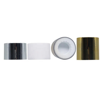 Luxury 24/410 24mm White Gold Silver Plastic Double Wall Screw Cap Lid Top for Toner Lotion Bottle Cosmetic Packaging