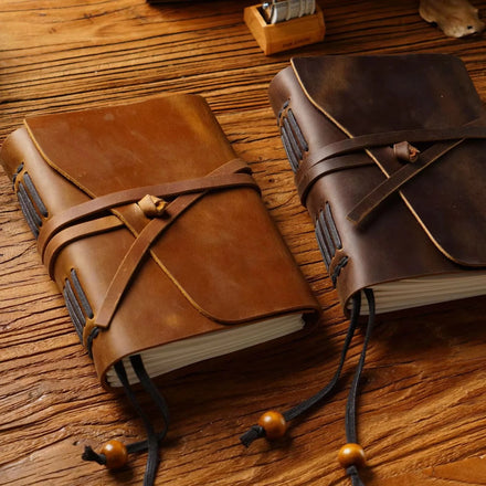 Custom Refillable Real Leather Notebook Handmade Vintage Brown Genuine Leather Traveler Notebook