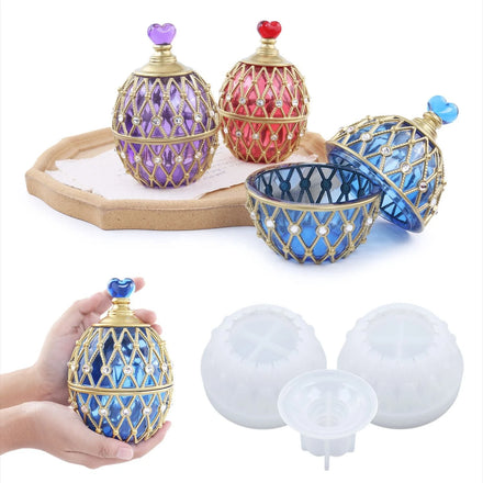Egg-shaped Storage Box Resin Mold Heart Jewelry Box Silicone Mold