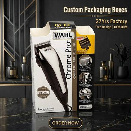 Wholesale Custom Self-Erecting Paper Cardboard Box with UV Coating and Embossing for Photo Frame and Shaver