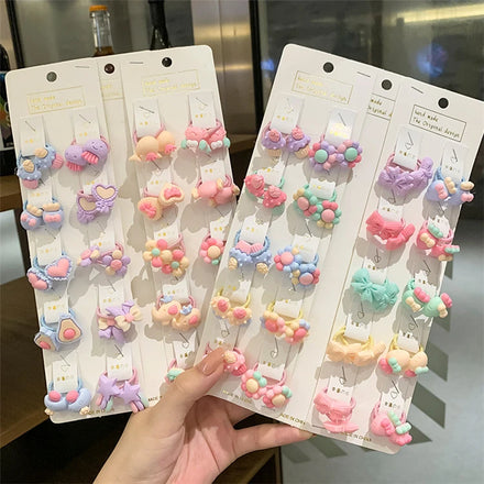 Fashion Cute Colors Cartoon Fresh Fruit Flower Elastic Hair Bands Girls Acrylic Rubber Bands Kid Hair Accessories
