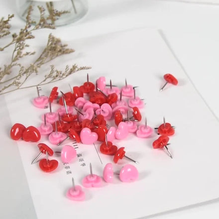 50pcs/box pink Black Heart Plastic Metal Push Pin for Lash Nail Adhesive Glue Bottle Lash Extension Supplies Nozzle Pin