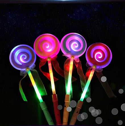 Customized LED Variable Frequency Light Lollipop Magic Rod Beauty Lollipop Flashing Party Stick Led Light Wand for Kids Toy Gift