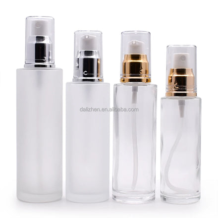 New 40ml-120ml Empty Frosted Glass Perfume/Lotion Skin Care Serum Spray Bottle with Gold Pump Sprayer Fine Mist