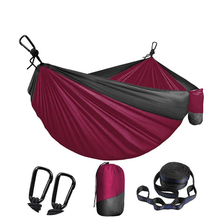 WOQI Portable Lightweight Swing Parachute Nylon Hammock With Mosquito Net for Outdoor Camping