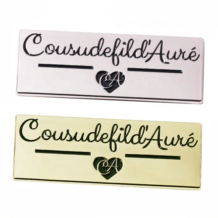 Custom Enamel Letter Metal Handmade Tags Plate Luxury Vintage Zinc Alloy Hardware for Tote Bags Portable Accessory Private Label