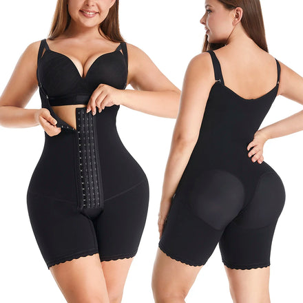 One Piece Women's Full Body Shapewear Long Sculpting Bodysuit with Embroidery Breathable Colombianas Tummy Tucker Girdle Corset
