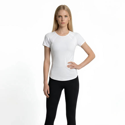 A21 Women Yoga Top Sport T Shirts Fitness Clothes Short Sleeve Yoga Shirt Gym Top Running Active Wear Sport Top