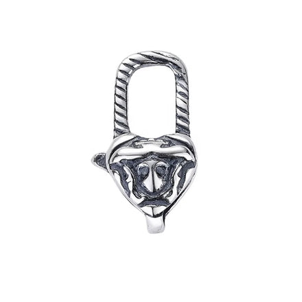 Wholesale New Trend Punk Oxidized 925 Sterling Silver Religious Pendant Clasp Cool Large Silver Lock Findings