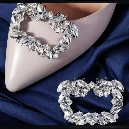 Women Rhinestone Shoe Clips Jewelry Upper Decoration Accessories Crystal Buckle Clip for Wedding High Heel Shoes