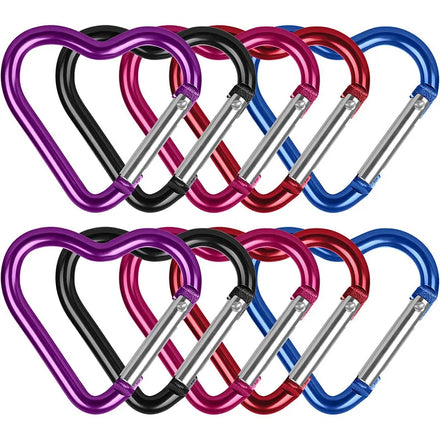 Heart Shape Carabiner Keychain Heavy Duty Aluminum Alloy Ring Climbing Clip Snap Hook for Dog Leash Hammock Carabiner Hook