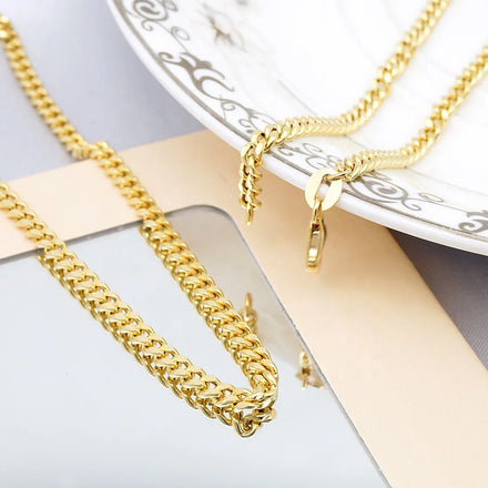 Hot Selling Genuine Gold Men Fashion Design Miami Cuban Link Chain 18k Gold Chain Necklace Wholesale