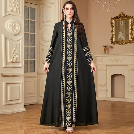 Pamadan Saudi Arabian Abaya Dubai Turkey EID Modest Kaftan Islamic Clothing 4178