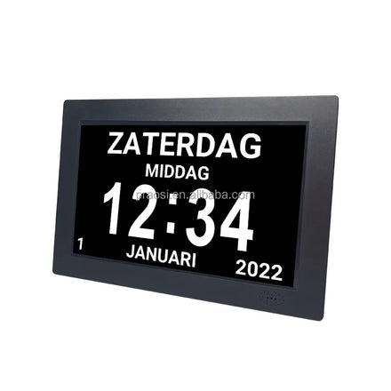 Lcd Photo Music Video Play Digital Calendar Day Clock in Dutch 8 Inch Dementia Clock for Elderly People