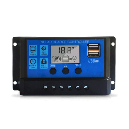 Dual USB LCD Display 12V/24V PWM Solar Panel Battery Controller Regulator Solar Charge Controller with Dual USB LCD Display