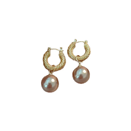 2022 New Pearl Earrings 18K Gold Plate with Imitation Natural Freshwater Pearls Fashion Drop Jewelry for Women's Wedding Gift