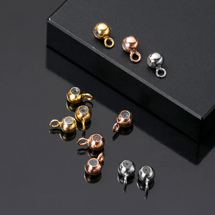 DIY 18K Gold Plated Adjusting Silicone Positioning Beads 925 Sterling Silver Jewelry Accessories Wholesale